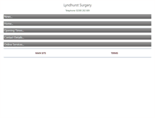 Tablet Screenshot of lyndhurstsurgery.org.uk